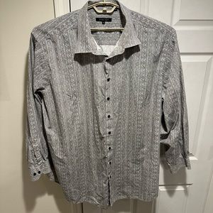 Synergy Men’s Casual Shirt Black and White 5XL.
